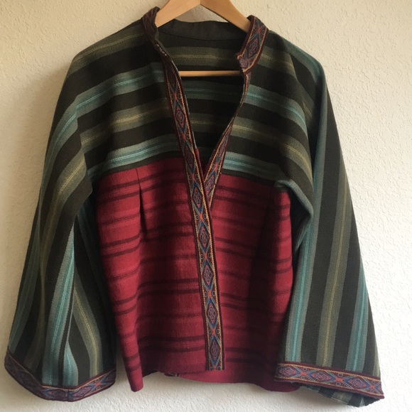 Boho jacket Handmade Peruvian wool jacket fair trade GORGEOUS - Picture 4 of 10